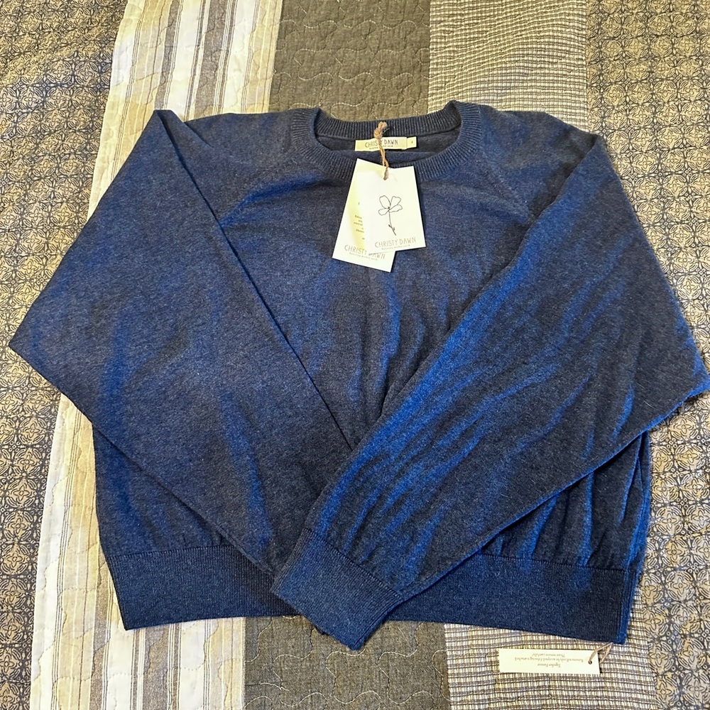 NWT Christy Dawn Blue Crew Neck Sweater